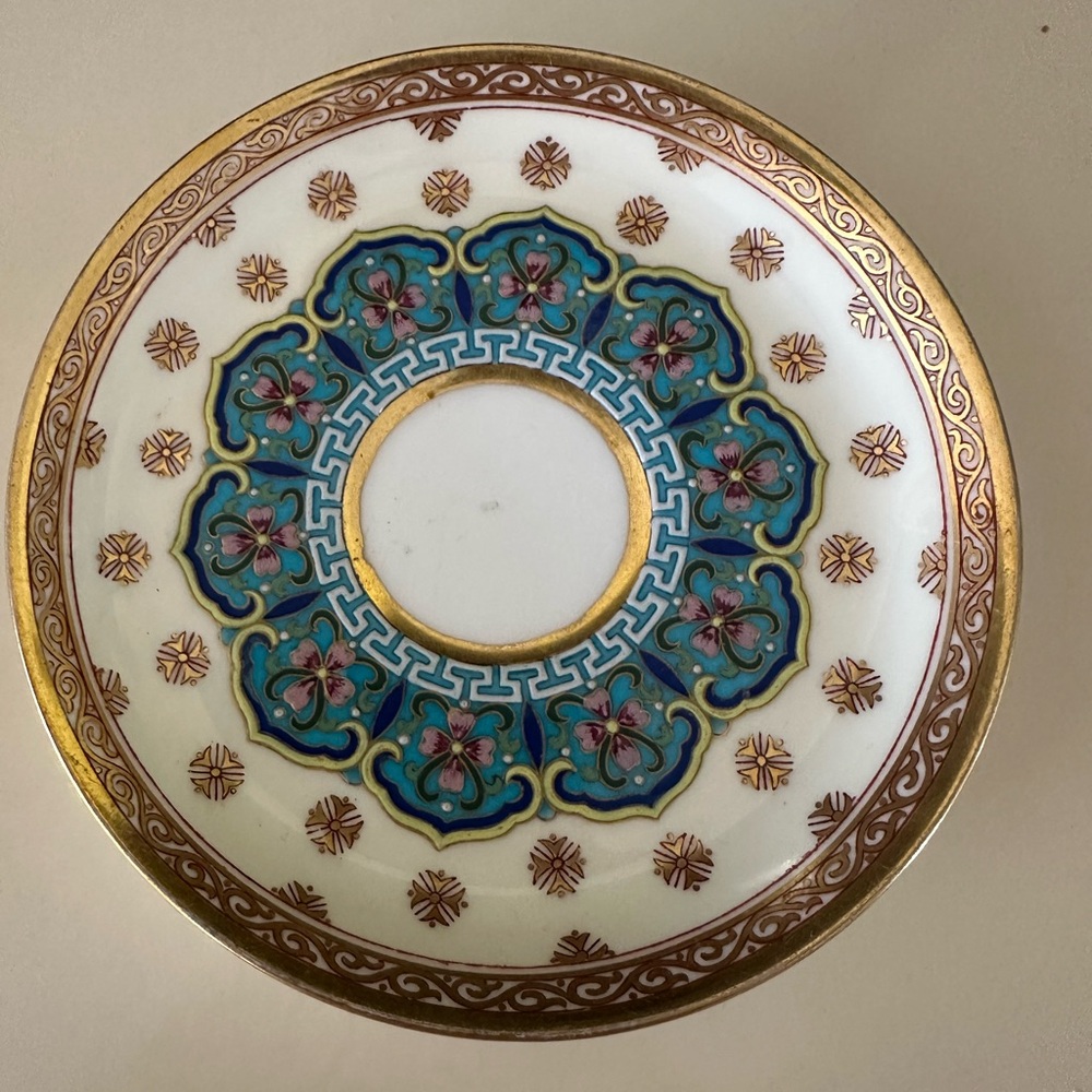 Antique Mintons England 19th Century Chinoiserie Saucer Plate Wucai Style Enamel